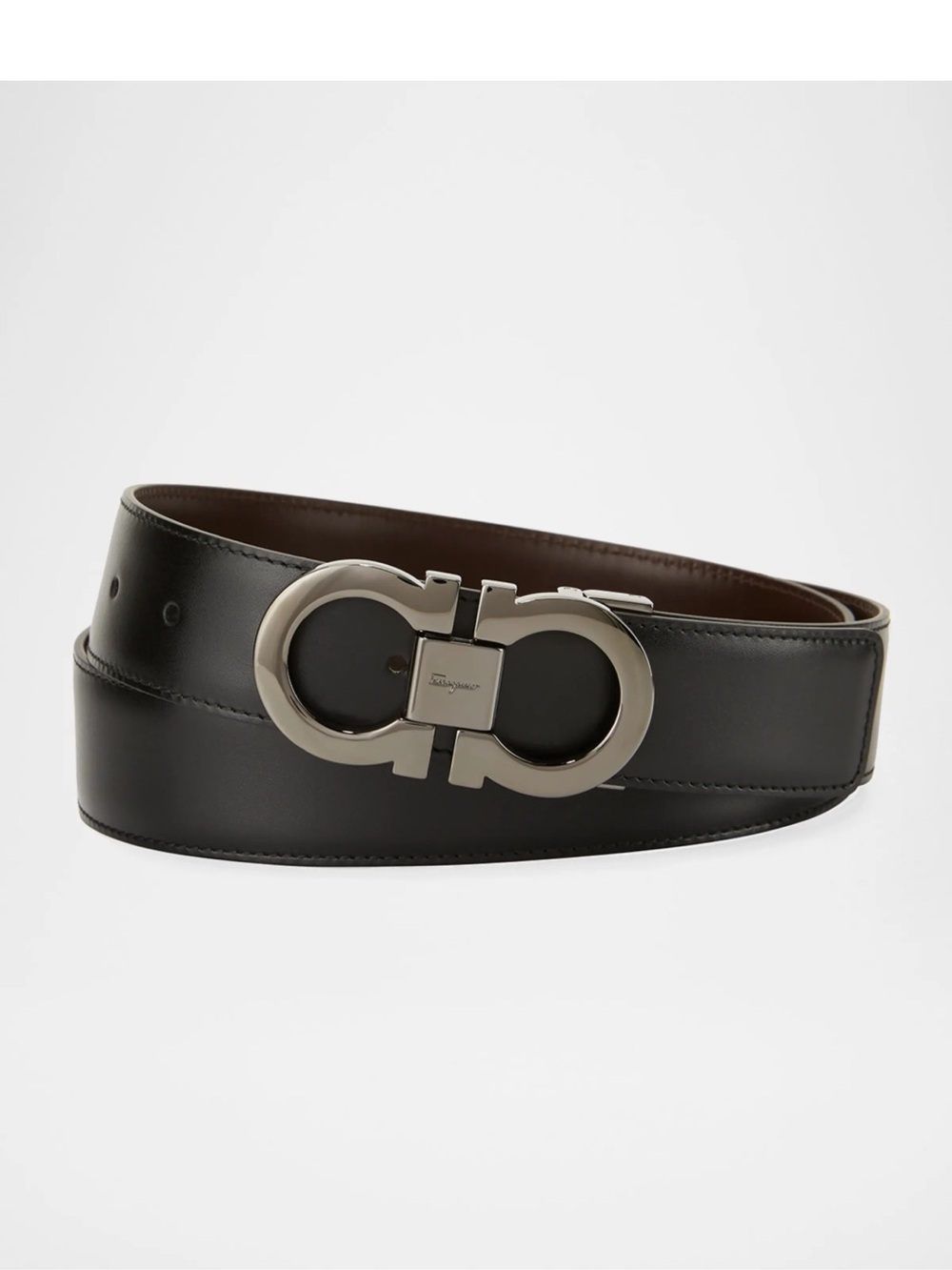 Ferragamo Men's Reversible Leather Double adjustable Gancini belt - Picture 14 of 16